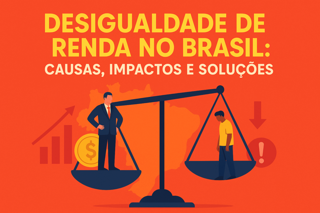 Representação visual das causas da desigualdade de renda no Brasil